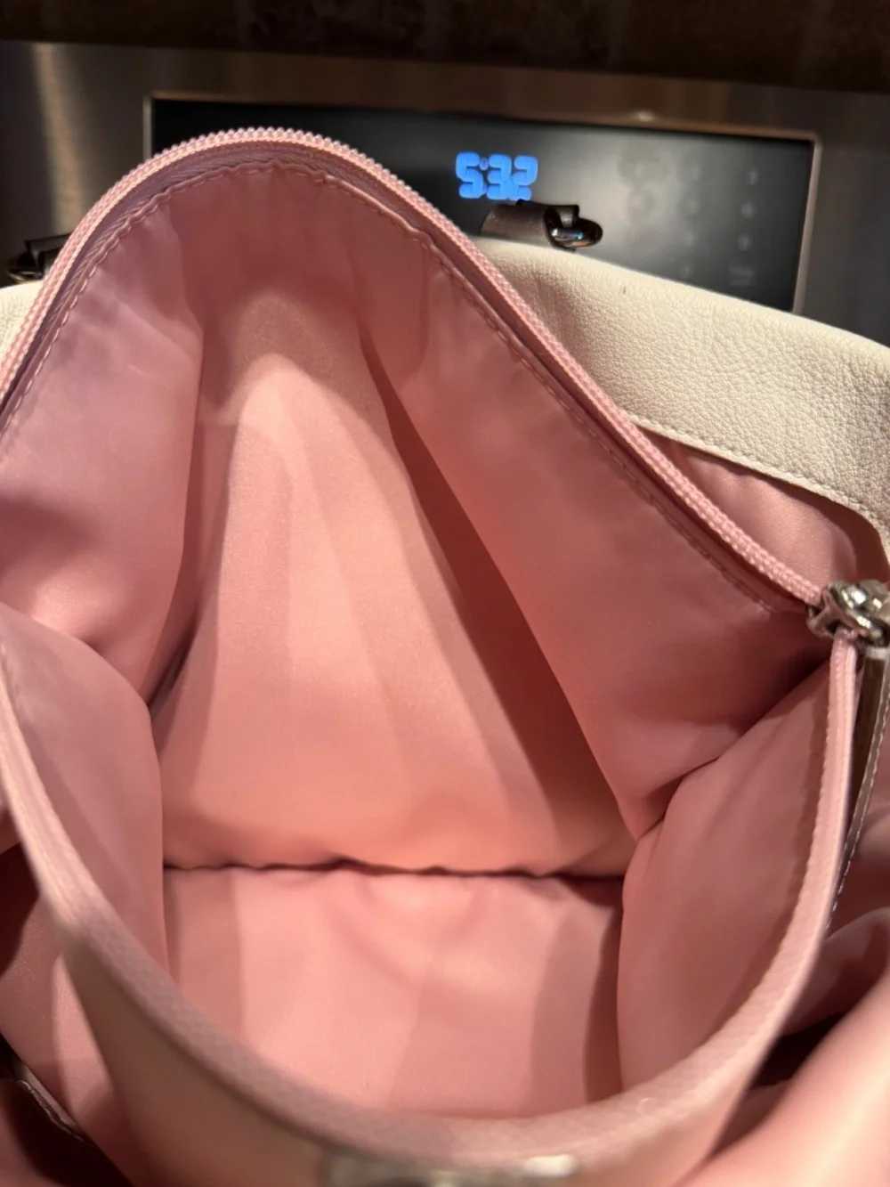 White and Silver Ashley Coach Bag/Tote